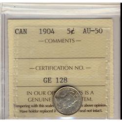 1904 5¢ ICCS AU50.