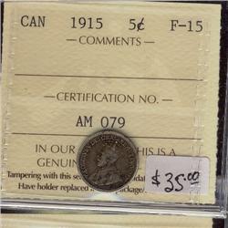 1915  5¢ ICCS F15
