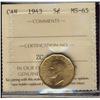 Image 1 : 1943 5¢ ICCS MS65.