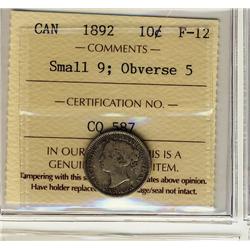 1899 10c Small 9 ICCS F-12