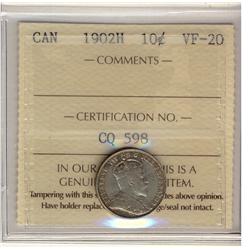 1902H 10c ICCS VF-20