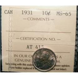 1931 10¢ ICCS MS65.