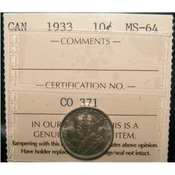 1933 10¢ ICCS MS64.