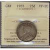 Image 1 : 1933 25¢ ICCS VF20.