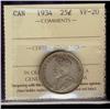 Image 1 : 1934 25¢ ICCS VF20,