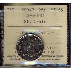 2004P 25¢ St. Croix ICCS MS65,