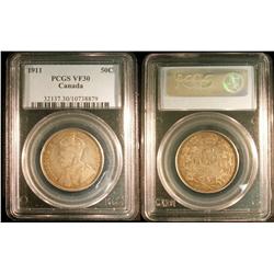 1911 50¢ ICCS VF30, problem free with dark tone
