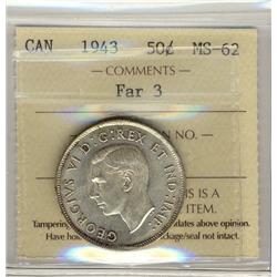 1943 50c Far 3 ICCS MS-62