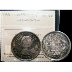 50¢ 1955 ICCS MS65.  PQ example with great eye appeal.