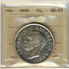 Image 1 : 1950 $1 ICCS MS65,