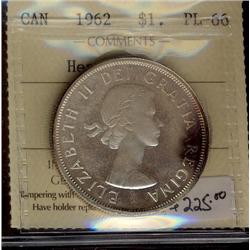 1962 $1 ICCS PL66 Heavy Cameo.