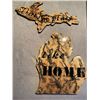 Image 1 : Decorative Michigan Shaped Wall Art / plaque "There's no place like HOME"
