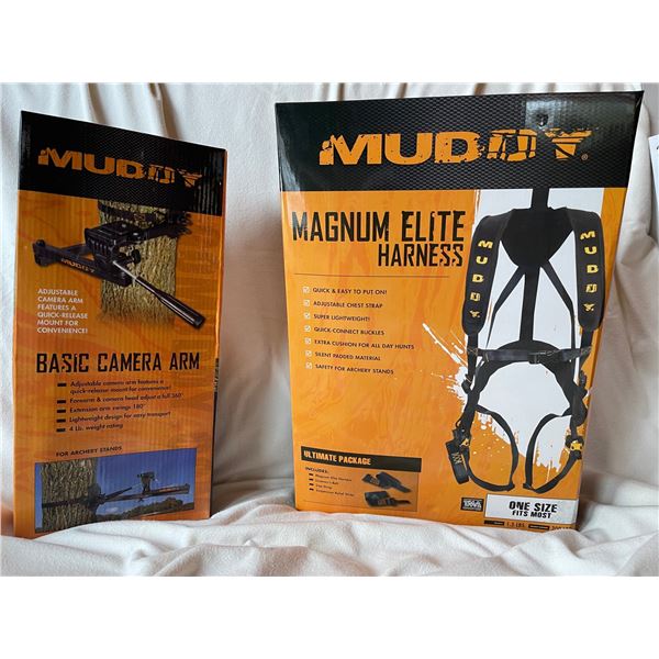 Muddy Magnum Elite Treestand Harness & Muddy Basic Camera Arm Combo