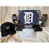 Image 1 : Detroit Tiger "D" Wall Art & Vortex Combo (Ball cap, Water Bottles, Decal, Cozies, Bag)