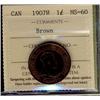 Image 1 : 1907H 1¢  ICCS MS60. Scarce!
