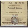 Image 1 : 1910 Ptd Lvs. 5¢  ICCS MS63