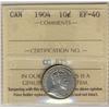 Image 1 : 1904 10¢ ICCS EF40.  Well struck silver coin.