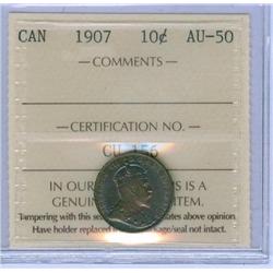 1907 10¢  ICCS AU50, toned!