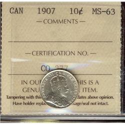 1907 10¢ ICCS MS63.