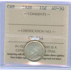 1928 10¢  ICCS AU50 Brilliant!