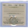 Image 1 : 1931 10¢  ICCS MS60, lightly toned!
