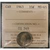 Image 1 : 1943 10¢ ICCS MS65. Gem looking with wonderful tone. 