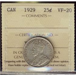 1929 25¢ ICCS VF20.