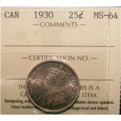 1930 25¢ ICCS MS64.