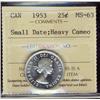Image 1 : 1953 25¢ Sml Date ICCS MS63 Heavy Cam.