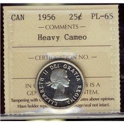 1956 25¢ ICCS PL65 Heavy Cam.