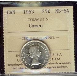 1963 25¢ ICCS MS64 Cam.