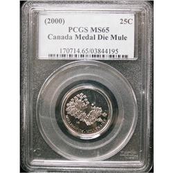 2000 "Map Mule error" 25¢ PCGS MS65. Brilliant with reflecti