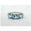 Image 1 : Blue Topaz Trio Gemstone .925 Silver Ring