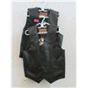 Image 1 : 2 Men's New Black Leather Vest - Size Small