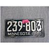 Image 1 : 1944 Minnesota Single License Plate