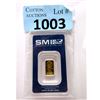 Image 1 : 1 Gram .9999 Fine Gold Sunshine Minting Bar