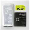Image 1 : Certified 1 kg .999 Silver Valcambi Suisse Bar