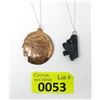 Image 1 : Carved Pendant & Vintage Signed Copper Pendant