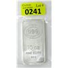 Image 1 : 10 Oz. .999 Silver JBR Recovery Silver Bar