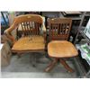 Image 1 : 2 Vintage Oak Office Chairs