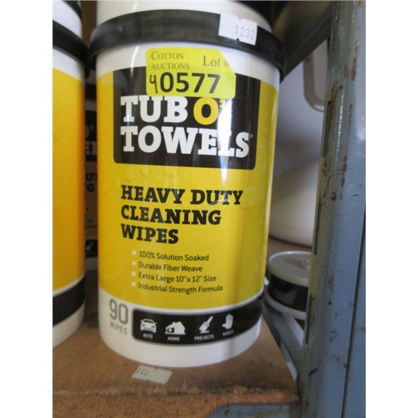 4 Tub O' Towels Heavy Duty Wipes - 90 per tub