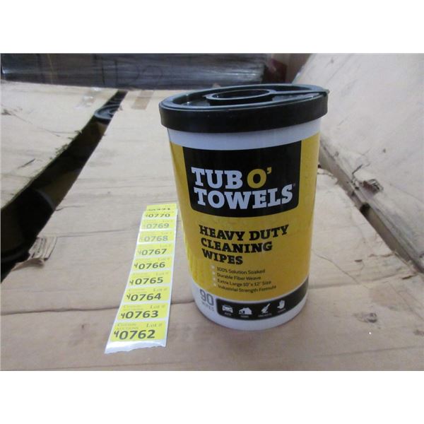 4 Tub O' Towels Heavy Duty Wipes - 90 per tub