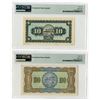 Image 2 : Bank of Taiwan. 1946-1947. Lot of 2 Issued Notes.