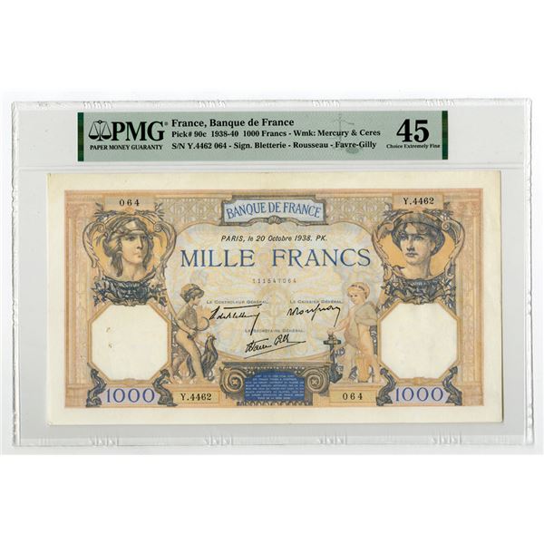 Banque de France, 1938 Issue Banknote