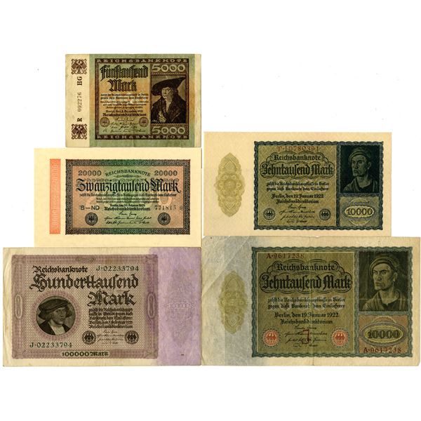 Germany Assortment of Banknotes, 1920s-1930s