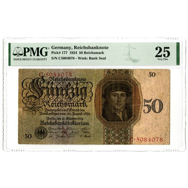 Reichsbanknote, 1924 Issue Banknote