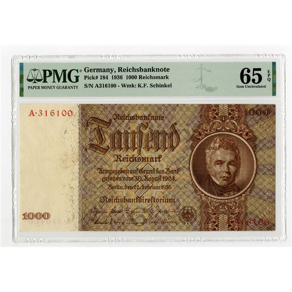 Reichsbanknote, 1936 Issue Banknote