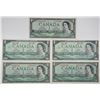 Image 1 : Bank of Canada. 1954-1967. Lot of 5 Issued Notes.