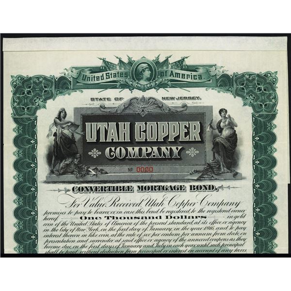 Utah Copper Co. 1906 Specimen Bond.
