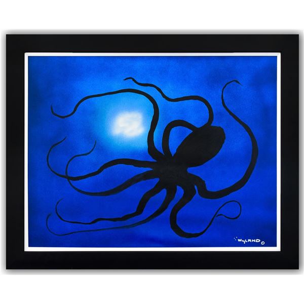Wyland- Original Painting on Canvas "Blue Octopus Swirl"